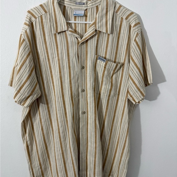 Columbia Other - Columbia Tan and Brown Striped Men's Shirt